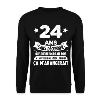 24 Ans anniversaire 24 anniversaire cadeau 24 ans - Sweat-shirt Unisexe - noir - Devant - Alina (178cm) & Michal (187cm)