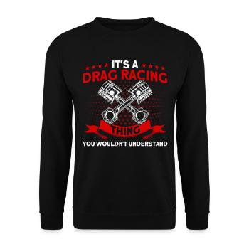 Drag Racer Racing Car Car Racing Cadeau - Sweat-shirt Unisexe - noir - Devant - Alina (178cm) & Michal (187cm)