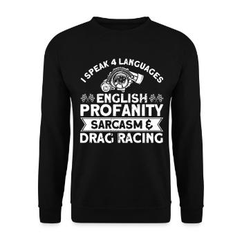 Racing Car Drag Racing Racing Car Gift - Unisex Sweatshirt - black - Front - Alina (178cm) & Michal (187cm)