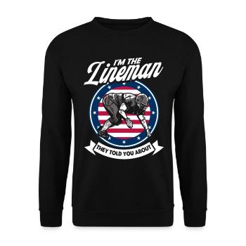 American Football American Football Mannschaft Foo - Unisex Pullover - Schwarz - Vorne - Alina (178cm) & Michal (187cm)