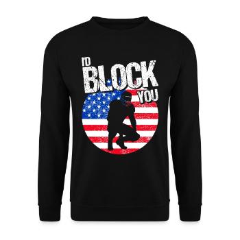American Football Football Spieler American Footba - Unisex Pullover - Schwarz - Vorne - Alina (178cm) & Michal (187cm)