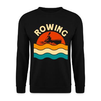 Team Rowing Rowers Rowing Gift - Unisex Sweatshirt - black - Front - Alina (178cm) & Michal (187cm)