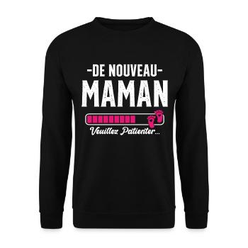 Femme Maman Cadeau Nouvelle Naissance Future - Sweat-shirt Unisexe - noir - Devant - Alina (178cm) & Michal (187cm)