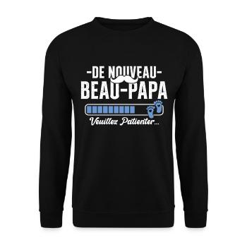 Nouveau Beau Papa Cadeau Père Cool - Sweat-shirt Unisexe - noir - Devant - Alina (178cm) & Michal (187cm)