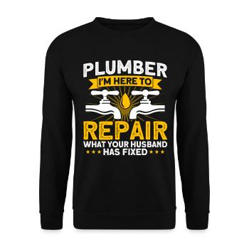 Robinetterie sanitaire Maintenance par Sanit - Sweat-shirt Unisexe - noir - Devant - Alina (178cm) & Michal (187cm)