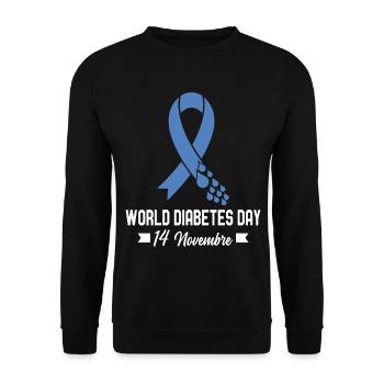 Journée mondiale du diabète de sensibilisation - Sweat-shirt Unisexe - noir - Devant - Alina (178cm) & Michal (187cm)