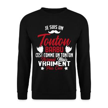 Tonton Barbu Humour Cadeau Onlce - Sweat-shirt Unisexe - noir - Devant - Alina (178cm) & Michal (187cm)