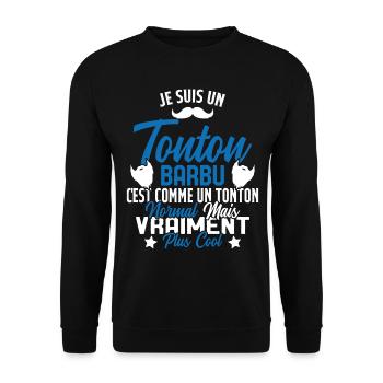 Tonton Barbu Humour Cadeau Onlce - Sweat-shirt Unisexe - noir - Devant - Alina (178cm) & Michal (187cm)