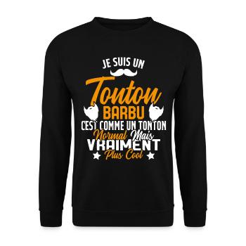 Tonton Barbu Humour Cadeau Onlce - Sweat-shirt Unisexe - noir - Devant - Alina (178cm) & Michal (187cm)