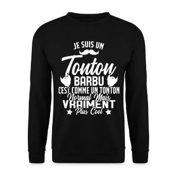 Tonton Barbu Humour Cadeau Onlce - Sweat-shirt Unisexe - noir - Devant - Alina (178cm) & Michal (187cm)