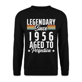 Legendär seit 1956 - Unisex Pullover - Schwarz - Vorne - Alina (178cm) & Michal (187cm)