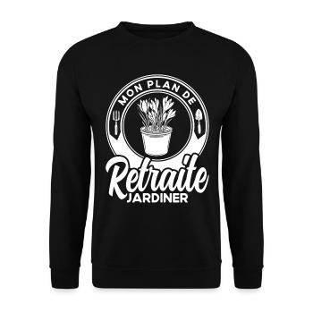 Gartenarbeit Gärtner Schrebergarten Geschenk - Unisex Pullover - Schwarz - Vorne - Alina (178cm) & Michal (187cm)