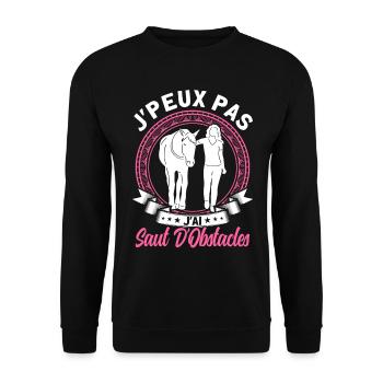 Pferde Reiter Pferd Geschenk - Unisex Pullover - Schwarz - Vorne - Alina (178cm) & Michal (187cm)