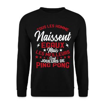 Hommes égaux les meilleurs jouent au ping-pong - Sweat-shirt Unisexe - noir - Devant - Alina (178cm) & Michal (187cm)