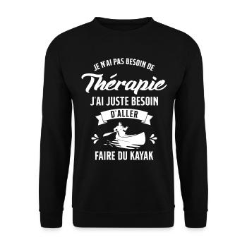 J'ai juste Besoin D'aller Faire du Kayak Humour - Sweat-shirt Unisexe - noir - Devant - Alina (178cm) & Michal (187cm)