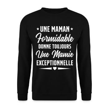 Grand-Mère - Une Mamie Exceptionnelle - Sweat-shirt Unisexe - noir - Devant - Alina (178cm) & Michal (187cm)