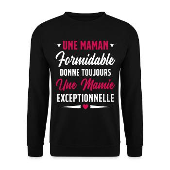 Grand-Mère - Une Mamie Exceptionnelle - Sweat-shirt Unisexe - noir - Devant - Alina (178cm) & Michal (187cm)