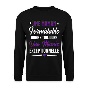 Grand-Mère - Une Mamie Exceptionnelle - Sweat-shirt Unisexe - noir - Devant - Alina (178cm) & Michal (187cm)