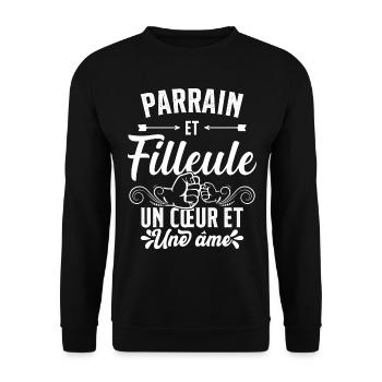 Parrain et Filleule Oncle Familie Humour Cadeau - Sweat-shirt Unisexe - noir - Devant - Alina (178cm) & Michal (187cm)