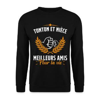 Tonton et Nièce Meilleurs amis pour la vie Cadeau - Sweat-shirt Unisexe - noir - Devant - Alina (178cm) & Michal (187cm)