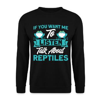 Snake Reptile Lovers Reptile Gift - Unisex Sweatshirt - black - Front - Alina (178cm) & Michal (187cm)