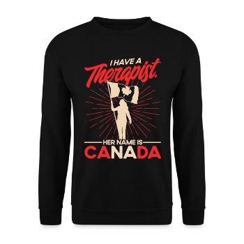 Racines canadiennes Canada Drapeau canadien Gesche - Sweat-shirt Unisexe - noir - Devant - Alina (178cm) & Michal (187cm)