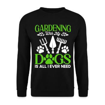Gartenarbeit Hobbygärtner Hundehalter Geschenk - Unisex Pullover - Schwarz - Vorne - Alina (178cm) & Michal (187cm)