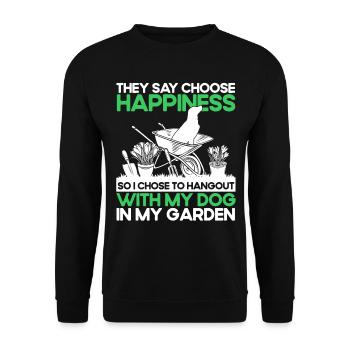 Chiens Hobby Jardinier Jardin Cadeau - Sweat-shirt Unisexe - noir - Devant - Alina (178cm) & Michal (187cm)