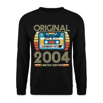Vintage Geburtstagsgeschenk 2004 Limited Edition - Unisex Pullover - Schwarz - Vorne - Alina (178cm) & Michal (187cm)
