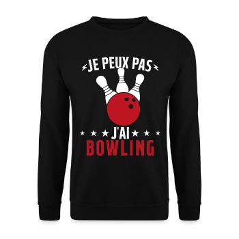 Je Peux Pas J'ai Bowling - Sweat-shirt Unisexe - noir - Devant - Alina (178cm) & Michal (187cm)