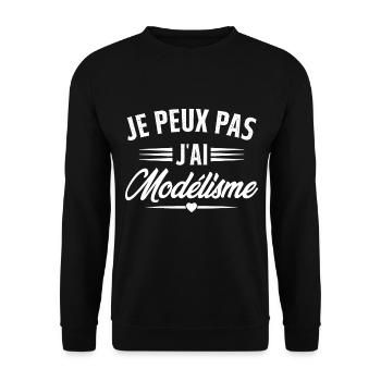Je Peux Pas J'ai Modélisme - Sweat-shirt Unisexe - noir - Devant - Alina (178cm) & Michal (187cm)