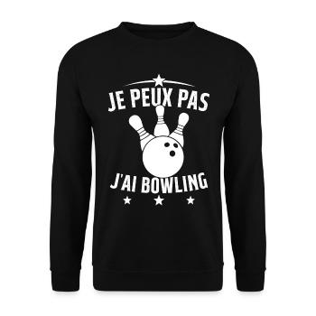 Je Peux Pas J'ai Bowling - Sweat-shirt Unisexe - noir - Devant - Alina (178cm) & Michal (187cm)