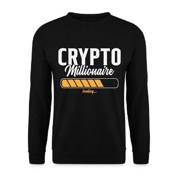 Crypto Millionaire Humour Cadeau - Sweat-shirt Unisexe - noir - Devant - Alina (178cm) & Michal (187cm)