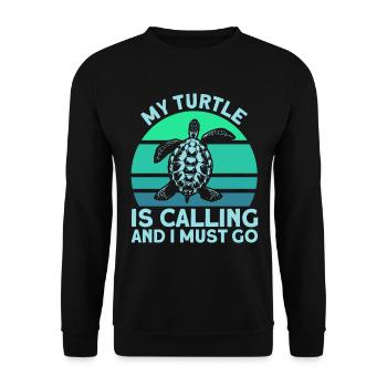 Turtle husbandry Turtle lovers of the sea - Unisex Sweatshirt - black - Front - Alina (178cm) & Michal (187cm)