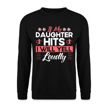 Fußball Mutter Sportfan Geschenk - Unisex Pullover - Schwarz - Vorne - Alina (178cm) & Michal (187cm)