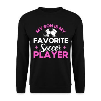 Fußball Mama Mutter Sohn Geschenk - Unisex Pullover - Schwarz - Vorne - Alina (178cm) & Michal (187cm)