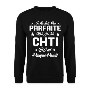 Je ne Suis pas Parfaite Mais je suis Chti Cadeau - Sweat-shirt Unisexe - noir - Devant - Alina (178cm) & Michal (187cm)