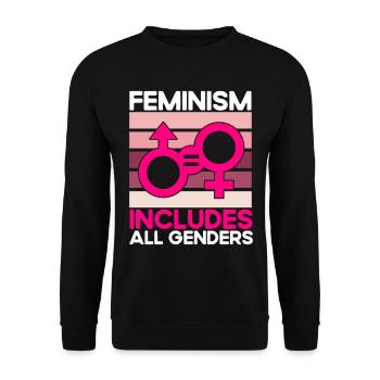 Feminismus Rechte der Frauen Feministisch Geschenk - Unisex Pullover - Schwarz - Vorne - Alina (178cm) & Michal (187cm)