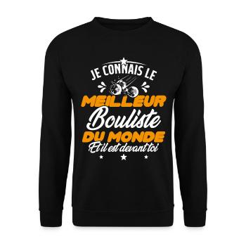 Meilleur Bouliste Humour Pétanque Homme Cadeau - Sweat-shirt Unisexe - noir - Devant - Alina (178cm) & Michal (187cm)