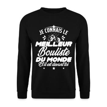 Meilleur Bouliste Humour Pétanque Homme Cadeau - Sweat-shirt Unisexe - noir - Devant - Alina (178cm) & Michal (187cm)