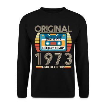 Vintage Geburtstagsgeschenk 1973 Limited Edition - Unisex Pullover - Schwarz - Vorne - Alina (178cm) & Michal (187cm)