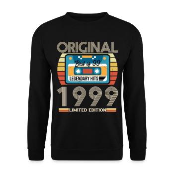 Cadeau D'anniversaire Vintage 1999 Original - Sweat-shirt Unisexe - noir - Devant - Alina (178cm) & Michal (187cm)