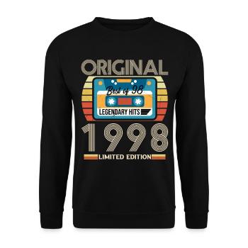Original 1998 Vintage Birthday Gift - Unisex Sweatshirt - black - Front - Alina (178cm) & Michal (187cm)