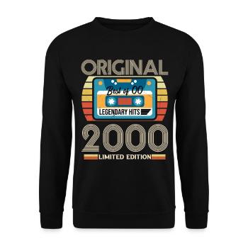 Vintage 2000 Original Geburtstagsgeschenk - Unisex Pullover - Schwarz - Vorne - Alina (178cm) & Michal (187cm)