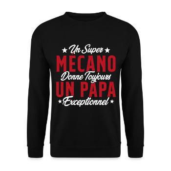Mécano Papa Cadeau Drôle Fête Des Pères Garagiste - Sweat-shirt Unisexe - noir - Devant - Alina (178cm) & Michal (187cm)