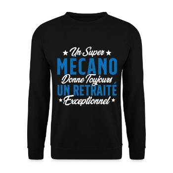 Mécano Papa Cadeau Drôle Fête Des Pères Garagiste - Sweat-shirt Unisexe - noir - Devant - Alina (178cm) & Michal (187cm)