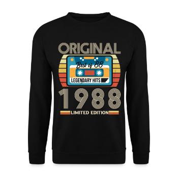 Vintage Birthday Gift 1988 Limited Edition - Unisex Sweatshirt - black - Front - Alina (178cm) & Michal (187cm)