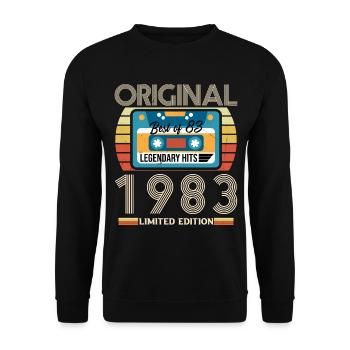 Vintage Birthday Gift 1983 Limited Edition - Unisex Sweatshirt - black - Front - Alina (178cm) & Michal (187cm)