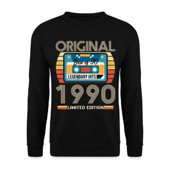 Vintage 1990 Birthday Gift Limited Edition - Unisex Sweatshirt - black - Front - Alina (178cm) & Michal (187cm)