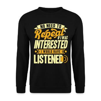 Black Humor Sarcasm Irony Gift - Unisex Sweatshirt - black - Front - Alina (178cm) & Michal (187cm)